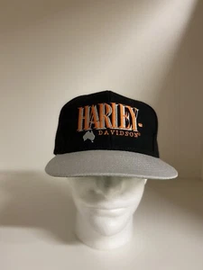 Harley Davidson Australia Snapback Hat Black Orange - Picture 1 of 8