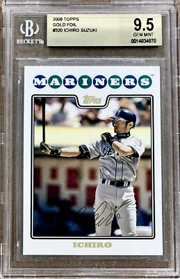 2008 Topps #320 ICHIRO Suzuki GOLD FOIL BGS 9.5 GEM MINT GOLD FOIL - Image 1 of 2
