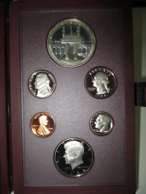 1984-S Proof Los Angeles Olympic Prestige Set 6 coins   with Silver Dollar  - Image 1 of 4
