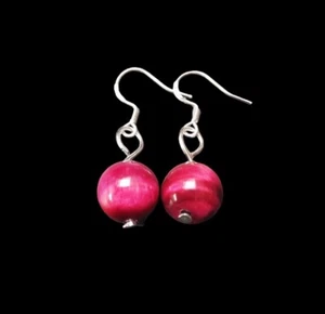 Pendientes para ojos de tigre rosa de 10 mm - Imagen 1 de 3