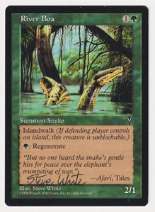 Signed River Boa MP Visions Artist Steve White 1996 WOTC MTG Magic Vintage Snake - Picture 1 of 2