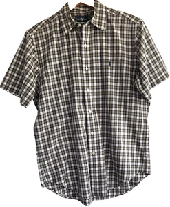 Ralph Lauren Shirt Mens Sz M Plaid Short Sleeve Classic Fit Button Down logo - Picture 1 of 4