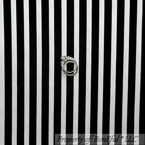 BonEful Fabric FQ Cotton Quilt Black White B&W STRIPE Large Jail Unisex Kid Sale - Picture 1 of 11