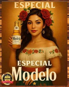 Letrero de cerveza de metal Modelo Especial - Raro - 11 x 14 - Imagen 1 de 4
