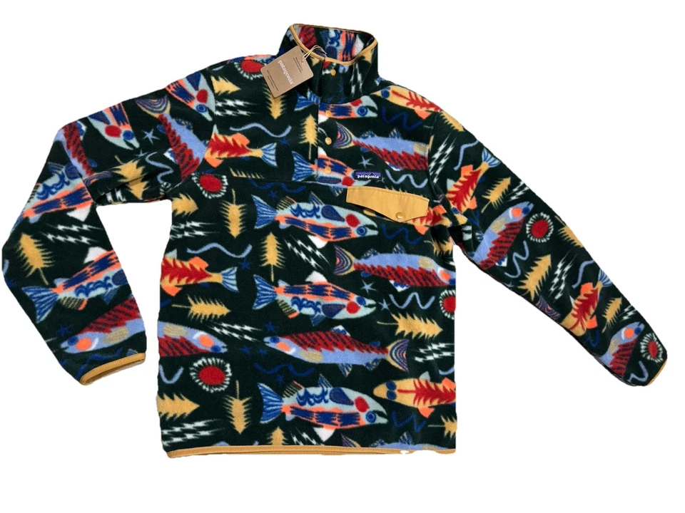 NUEVO CON ETIQUETAS SUÉTER MEDIANO PATAGONIA SYNCHILLA SNAP SALMON ENERGY CRECIMIENTO ANTIGUO VERDE PARA HOMBRE Foto 1 de 3