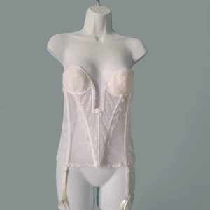 Lencería nupcial vintage Jezabel Corsé 34 A encaje blanco - Imagen 1 de 10