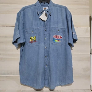 Vintage neu mit Etikett Nascar Hemd Herren XL Jeff Gordon Dupont Racing Knopfleiste Gewinner Kreis - Bild 1 von 8