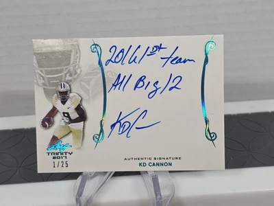 2017 KD K.D. Cannon Leaf Trinity Auto Autograph RC Rookie /25 Teal - Image 1 of 4