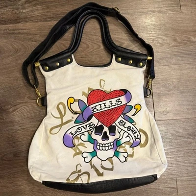 Y2k Ed Hardy by Christian Audigier ‘Love Kills Slowly’ Bag - Image 1 of 4