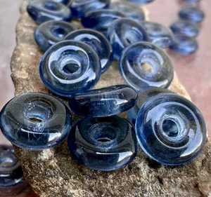 Montana Donut Rings 8mm 30 Pcs Large Hole Rondelle Czech Glass Beads - Picture 1 of 5