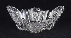 Small Banana Shape ABP American Brilliant Period Cut Glass Bowl - Picture 1 of 8