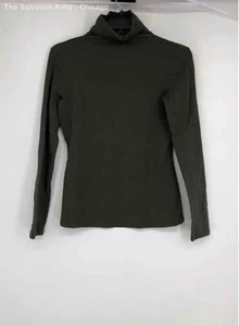 Theory Womens Green Mock Neck Long Sleeve Casual Pullover Sweater Size P - Picture 1 of 6