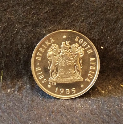 1985 South Africa 5 cents, Blue crane, scarce proof, KM-84 (SA2) - Image 1 of 4