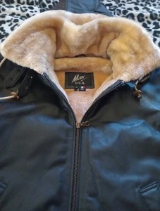 Vintage Max USA Leather Fur Jacket XL - Picture 1 of 11
