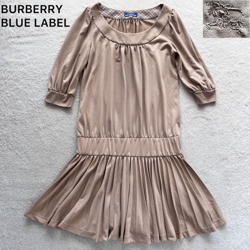 Abito Burberry Blue Label Nova check plissettato linea A beige M 38