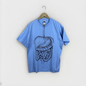 Camiseta de colección Leslie Arwin Anatomía para hombre talla XL azul estómago Y2K - Imagen 1 de 6