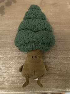 Jellycat Forestree Tree Plush Toy Green Brown Corduroy Smile Crazy Hair Used - Picture 1 of 3