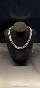 Iced Out Cuban Chain Link Necklace 16 Inch 12mm - Picture 1 of 2