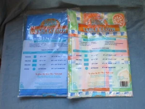 Vinyl Blue Tablecloth with Flannel Back 52 x 52 Square - Pair - Picture 1 of 3