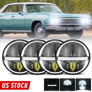 Faros halo LED redondos de 5,75" 4 piezas para Chevy Caprice 1966-1976 Corvette 62-82 - Imagen 1 de 14