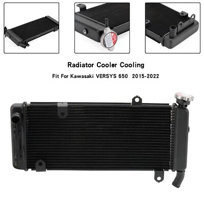 Aluminum Radiator Cooling Engine Cooler For Kawasaki VERSYS 650 2015-2022 U9 - Image 1 of 4