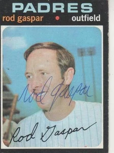 ROD GASPAR FIRMADO 1971 TOPPS #383 - SAN DIEGO PADRES - Imagen 1 de 1