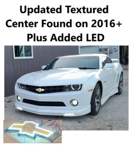 Fits Chevy Camaro White LED Lighted Front Grille Gold Chrome Emblem Bowtie - Picture 1 of 6