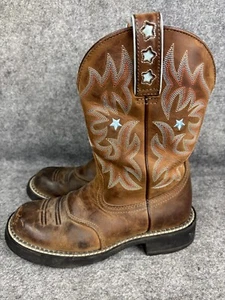 Ariat Probaby Western Cowgirl Boot Womens 7.5B Brown Leather Pull On Embroidered - Picture 1 of 7