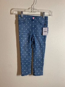 Studio V Vigoss Polka Dot Denim Jeggings Girls Size 4T Blue Retro Y2K Casual - Picture 1 of 7