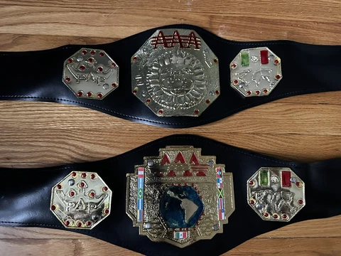 AAA Lucha Libre Championship Belt Lot Of 2 Arena Mexico Wwe Nxt Aew Cmll Cover