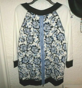 CHICO'S ZENERGY FLORAL ZIP BACK TUNIC TOP NWT$89 CHICOS 2 M/L - Picture 1 of 2