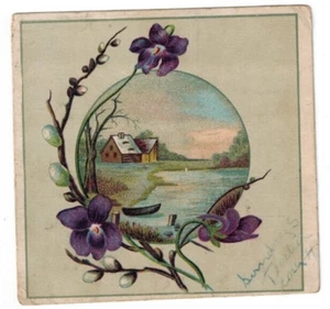 Victorian Trade Card, Colorful "Acme Coffee" 4" X 4" - Picture 1 of 2