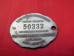WHITEHEAD HOAG CO NEWARK NJ KEYTAG USED BY COMPANY 50332 - Picture 1 of 2