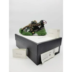 Gucci Green Journey Flashtrek Joyería Púrpura Cristal Con cordones Botas de Senderista Tenis - Imagen 1 de 10