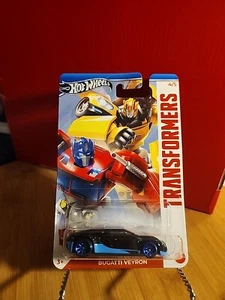 2024 Hot Wheels TRANSFORMERS Bugatti Veyron 4/5 Blue Exclusive  - Picture 1 of 1