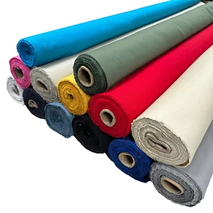 100% Cotton Canvas Superior Plain Solid Fabric Craft 260gsm Material 146cm Wide. - Picture 1 of 48