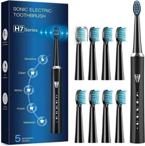 Phylian H7 Sonic Electric Toothbrush Blue Oral 8 heads 5 Modes Rechargeable
