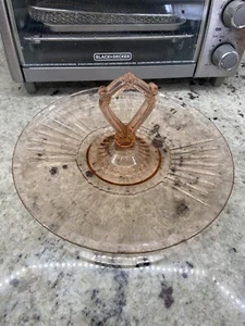 Vtg Anchor Hocking Depression Glass Blue Mayfair Pattern Center Handled Rose - Picture 1 of 9