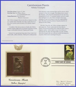 USA7 #3529 ADDR GOLDEN REPLICA FDC Yellow Trumpet - Picture 1 of 1