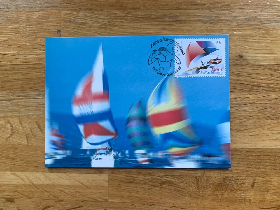 PORTUGAL 2000 POSTAL CARD FDI OLYMPIC GAMES SYDNEY YACHTING YACHTS - Image 1 of 2