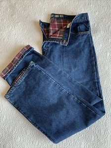 Dickies Mens Flannel Lined Jeans -Relaxed Fit- Dark Blue Stone Wash - Mens 36x30 - Picture 1 of 9