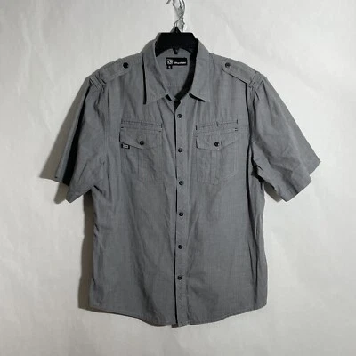 Ocean Current Mens XL Button Up Short Sleeve Shirt Flap Pockets Gray 100% Cotton - Image 1 of 4