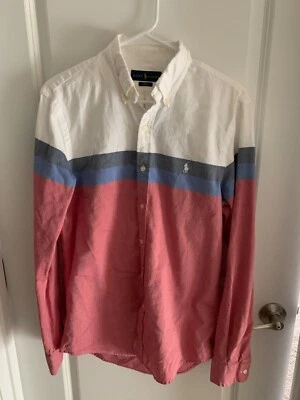 Рубашка на пуговицах мужская Polo Ralph Lauren Slim Fit Oxford белая мульти размер средний - Изображение 1 из 3