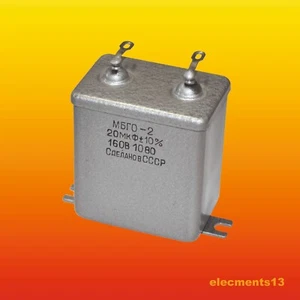 LOTE DE 1 CONDENSADORES DE AUDIO PIO PAPEL RUSO 20 UF 160 v mbgo mbgo-2 мбго-2 - Imagen 1 de 3