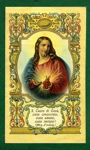  santino  holy card image pieuse  Sacro Cuore di Gesù  Con Preghiera - Picture 1 of 1