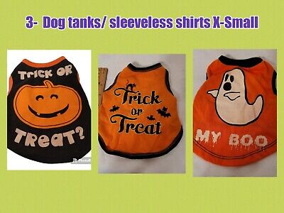 3- Dog Halloween sleeveless shirt XSMALL