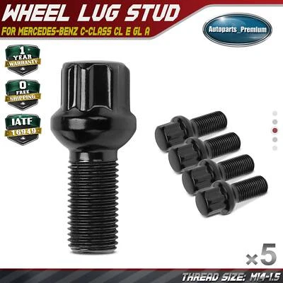 M14-1.5 4x pernos de bloqueo de rueda y 1x llave de enchufe para Mercedes-Benz C CL E GL A Foto 1 de 4
