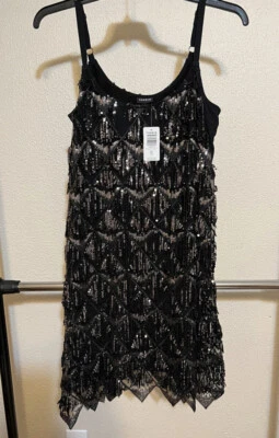 Vestido de festa tórrido preto com miçangas tamanho 00 Novo com etiquetas - Imagem 1 de 4