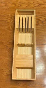 IKEA VARIERA Knife Drawer Organizer Tray Block Holder 6” x 20" Bamboo Wood - Picture 1 of 7