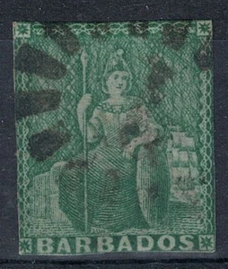 BARBADOS 1857 Regina Vittoria ½ p verde us © - Foto 1 di 2